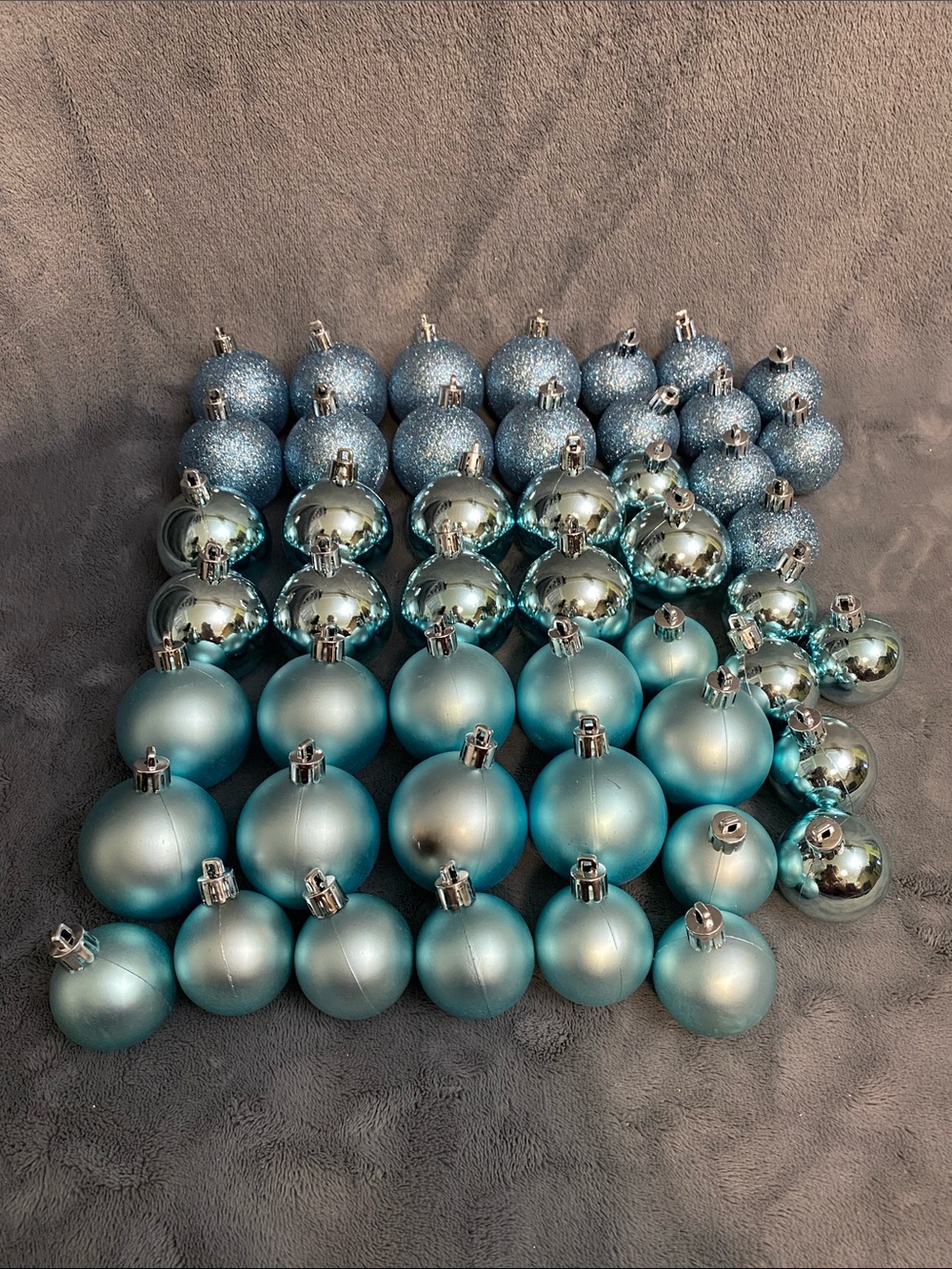 Lot of 48 Light Blue Aqua Christmas Holiday Ball Ornaments